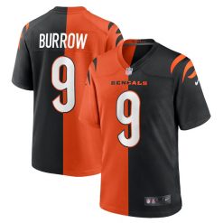 Alternative view of Cincinnati Bengals Joe Burrow Split Game Jersey - All Stitched