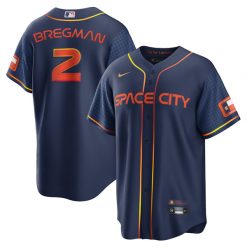 Alternative view of Alex Bregman Houston Astros Space City Jersey - All Stitched