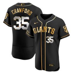 Alternative view of San Francisco Giants Black Gold Jersey - All Stitched