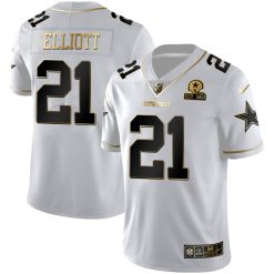 Alternative view of Dallas Cowboys White Gold Jersey 2021 - All Stitched