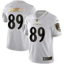 Alternative view of Baltimore Ravens White Gold Jersey - All Stitched