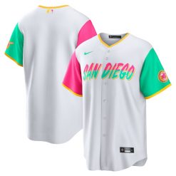 Alternative view of San Diego Padres "Vibrant" City Connect Team Jersey - All Stitched