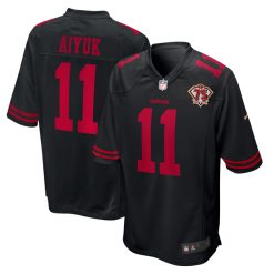 Alternative view of San Francisco 49ers 75th Anniversary Black Jersey - All Stitched