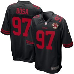 San Francisco 49ers 75th Anniversary Black Jersey - All Stitched