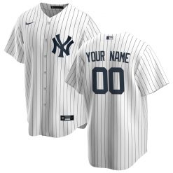 Men's New York Yankees Custom White Jersey - All Stitched