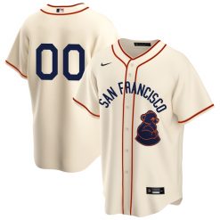 Alternative view of SF Giants San Francisco Sea Lions Tribute Throwback Custom Jersey - All Stitched