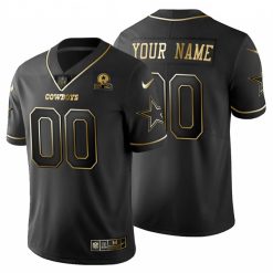 Dallas Cowboys Black Gold Custom Name and Number Jersey - All Stitched