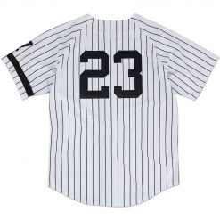 Alternative view of Men's #23 Don Mattingly New York Yankees Home 1995 Jersey - All Stitched