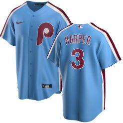 Men's #3 Bryce Harper Philadelphia Phillies Blue Home Jersey - All Stitched