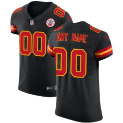 Men's #00 Kansas City Chiefs Vapor Untouchable Elite Custom Black Jersey - All Stitched