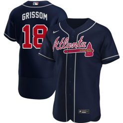 Alternative view of Vaughn Grissom #18 Atlanta Braves Jersey - All Stitched