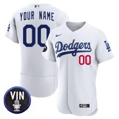 Alternative view of Los Angeles Dodgers Vin Scully Tribute Custom Name and Number Jersey - All Stitched