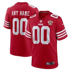 Custom San Francisco 49ers Scarlet Home Game Jersey - All Stitched