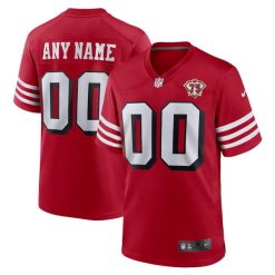 Custom San Francisco 49ers Scarlet Alternate Game Jersey - All Stitched