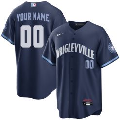Alternative view of Chicago Cubs Wrigleyville City Connect Custom Jersey - All Stitched