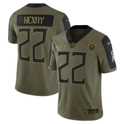 Men's #22 Derrick Henry Tennessee Titans Salute To Service Jersey - All Stitched