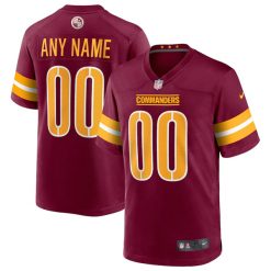 Alternative view of Washington Commanders Custom Name and Number Game Jersey - All Stitched