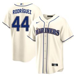 Men's #44 Julio Rodriguez Seattle Mariners Cream Jersey - All Stitched