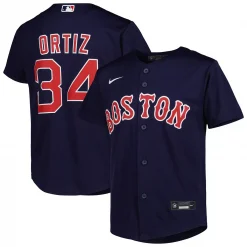 Men's #34 David Ortiz Boston Red Sox Navy Jersey - All Stitched