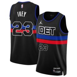 Alternative view of Detroit Pistons Statement Edition Black Player Jersey 2023 - All Stitched