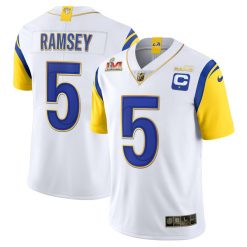 Alternative view of Los Angeles Rams Super Bowl LVI Gold Trim Vapor Limited Jersey - All Stitched