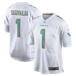 Alternative view of Tua Tagovailoa #1 Miami Dolphins Game Jersey - All Stitched