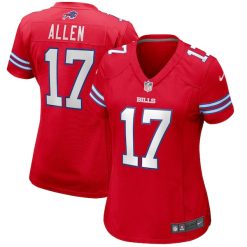 Alternative view of Women's Josh Allen #17 Buffalo Bills Game Jersey – All Stitched