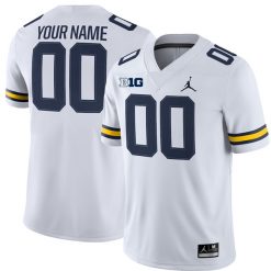 Alternative view of Custom Michigan Wolverines College Football Jersey - All Stitched