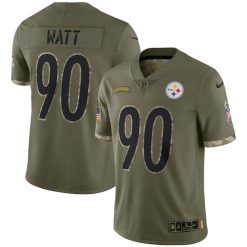 Alternative view of Pittsburgh Steelers 2022 Salute To Service Olive Limited Jersey - All Stitched