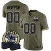 Dallas Cowboys 2022 Salute To Service Olive Special Limited Edition Custom Jersey - All Stitched