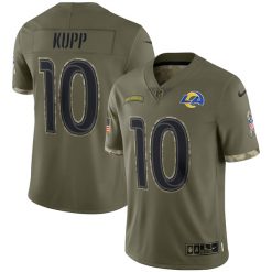 Alternative view of Los Angeles Rams 2022 Salute To Service Olive Limited Jersey - All Stitched