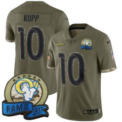 Alternative view of Los Angeles Rams 2022 Salute To Service Olive Special Limited Edition Jersey - All Stitched