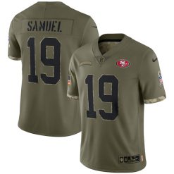 Alternative view of San Francisco 49ers 2022 Salute To Service Olive Limited Jersey - All Stitched
