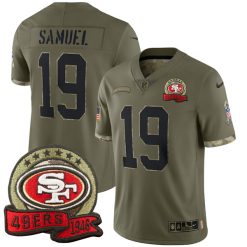 Alternative view of San Francisco 49ers 2022 Salute To Service Olive Special Limited Edition Jersey - All Stitched