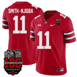 Alternative view of Jaxon Smith-Njigba Ohio State Buckeyes College Football 100th Anniversary Jersey - All Stitched