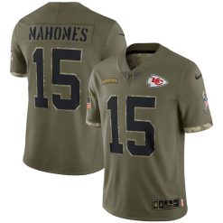 Alternative view of Kansas City Chiefs 2022 Salute To Service Olive Limited Jersey - All Stitched