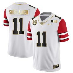 Alternative view of Ohio State Buckeyes CFB Alternate White Gold Jersey - All Stitched
