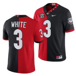 Alternative view of Georgia Bulldogs College Football Red Black Split Edition Jersey - All Stitched