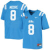 Elijah Moore Ole Miss Rebels College Football Jersey - Powder Blue