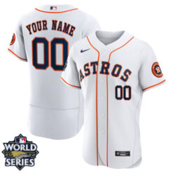 Alternative view of Houston Astros World Series Custom Name & Number Home White Jersey - All Stitched