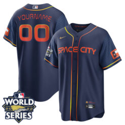 Alternative view of Houston Astros World Series Custom Name & Number Space City Jersey - All Stitched