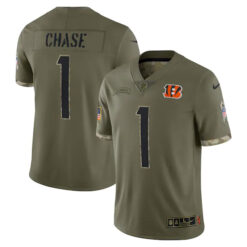 Alternative view of Cincinnati Bengals 2022 Salute To Service Olive Limited Jersey - All Stitched