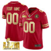 Personalized Kansas City Chiefs Super Bowl LVII Red Gold Vapor Limited Jersey - All Stitched