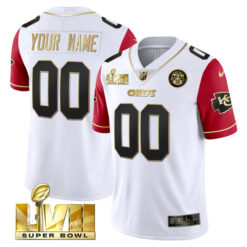 Personalized Kansas City Chiefs Super Bowl LVII Red Sleeve Vapor Limited Jersey - All Stitched