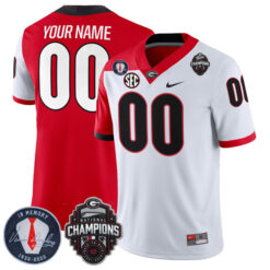 Alternative view of Georgia Bulldogs 2022 CFB Champions Patch Mashup Custom Jersey - All Stitched