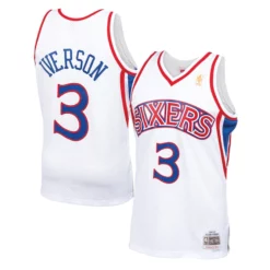 Mitchell & Ness Philadelphia 76ers Allen Iverson 1996-97 White Jersey - All Stitched
