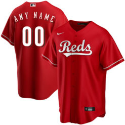 Alternative view of Cincinnati Reds Red Custom Name And Number Jersey - All Stitched