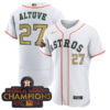 Houston Astros White/Gold 2023 Gold Collection Player Jersey - All Stitched