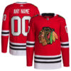 Chicago Blackhawks Custom Name and Number All Stitched Jersey - Red