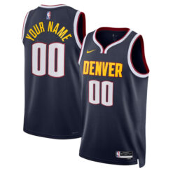 Alternative view of Denver Nuggets Custom Name and Number Icon Edition Jersey w/ Patch Collection - All Stitched